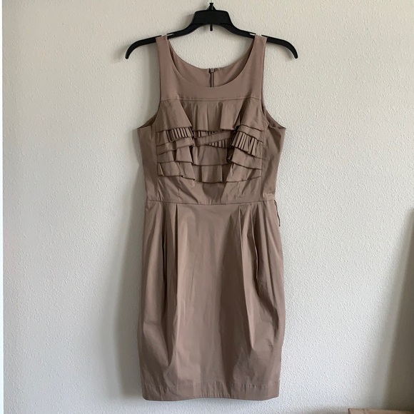 BCBGMaxAzria Dresses & Skirts - NWT BCBGMaxAzria Mocha Sleeveless Ruffle Dress